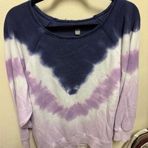 Aerie Tie-Dye Sweatshirt in Purple and Blue